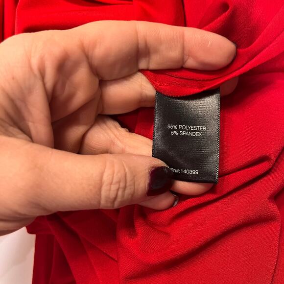 NEW KamaliKulture x Norma Kamali Red Dolman Sleeve Wrap Midi Dress Sz XS - Picture 7 of 10